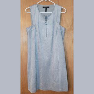 BCBG MAXAZRIA Sleeveless Gray Mini Dress Suede-Like - Women's Med